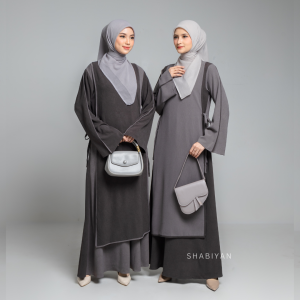SHABIYAN-440 Gamis Abaya Wanita Terbaru Simple dan Elegan