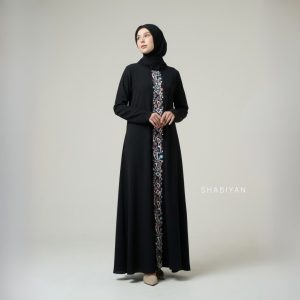 SHABIYAN-631 Abaya Dress Wanita Anti UV dengan Aksen Bordir Elegant