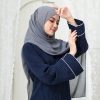 SHABIYAN-641 Gamis Dress Wanita Simple dan Elegant Motif Stripe