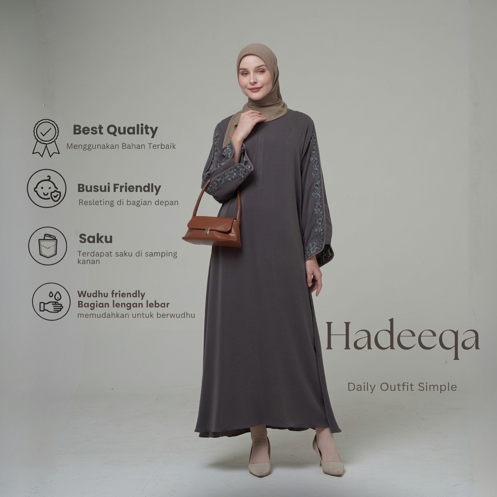 SHABIYAN Gamis Abaya Wanita Anti UV Bordir Mewah Estetik | 632