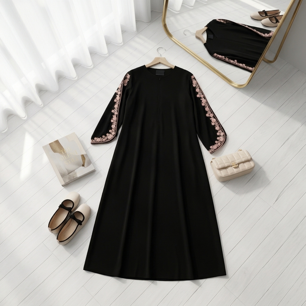 SHABIYAN Gamis Abaya Wanita Anti UV Bordir Mewah Estetik | 632