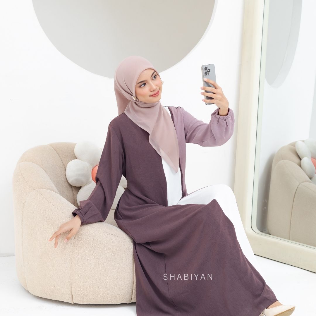 Shabiyan 618 Gamis Kombinasi Warna | Remaja & Dewasa | Simple Elegan