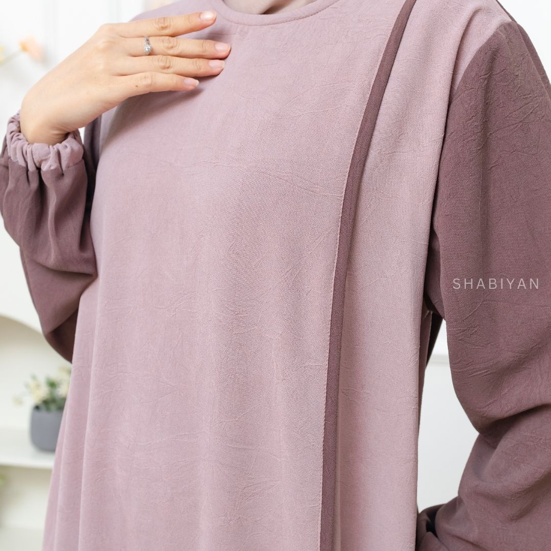SHABIYAN 435 Gamis Remaja Dewasa Kombinasi 2 Warna | Syakila