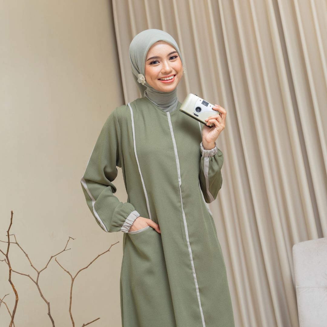 SHABIYAN-366 Gamis Remaja Polos | Dress Wanita Muslimah Wollycrepe