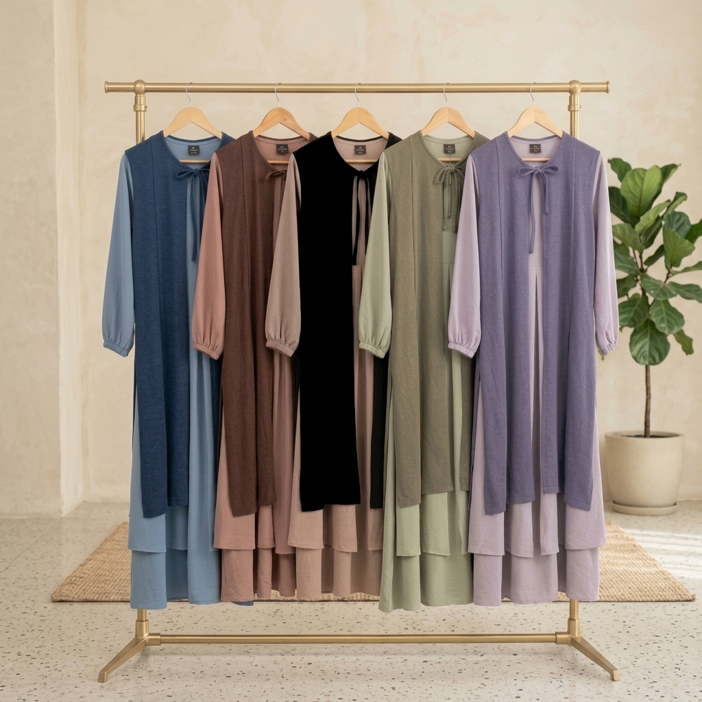 SHABIYAN 601 Dress Gamis Set 2 in 1 Long Outer