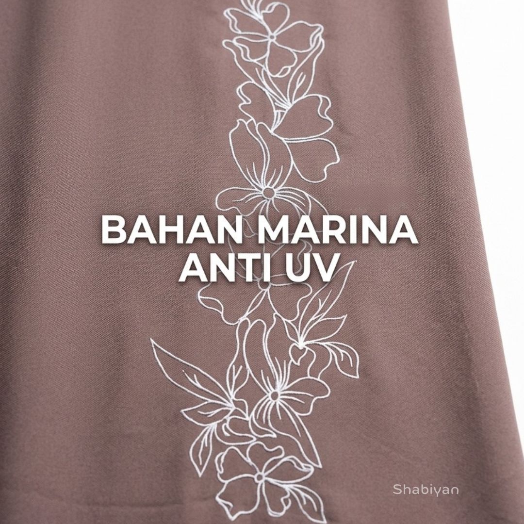 SHABIYAN-658 Gamis Wanita Bordir Simpel Anti-UV