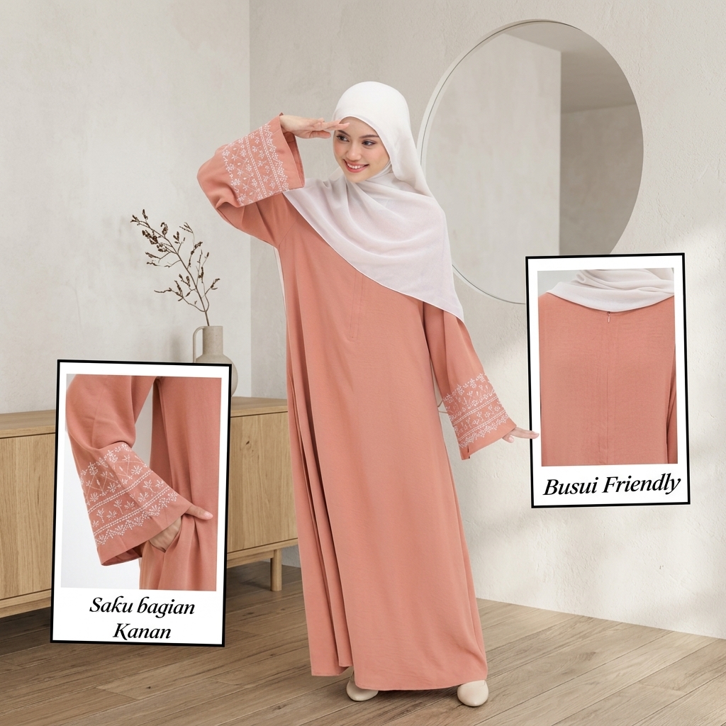 SHABIYAN 620 Abaya Hitam Bordir Turkey Busui Friendly