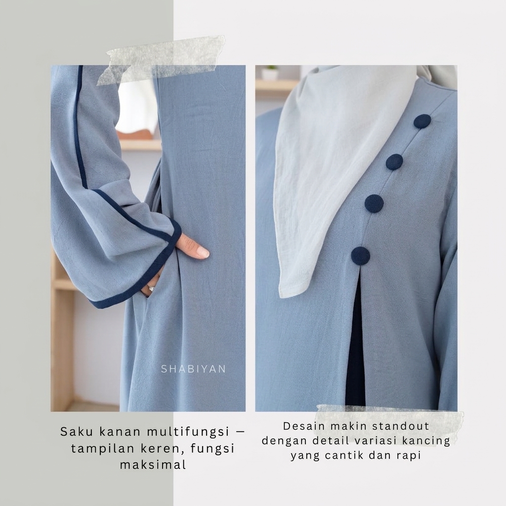 SHABIYAN Gamis Wanita Dress Muslimah Remaja Polos Kekinian | 474