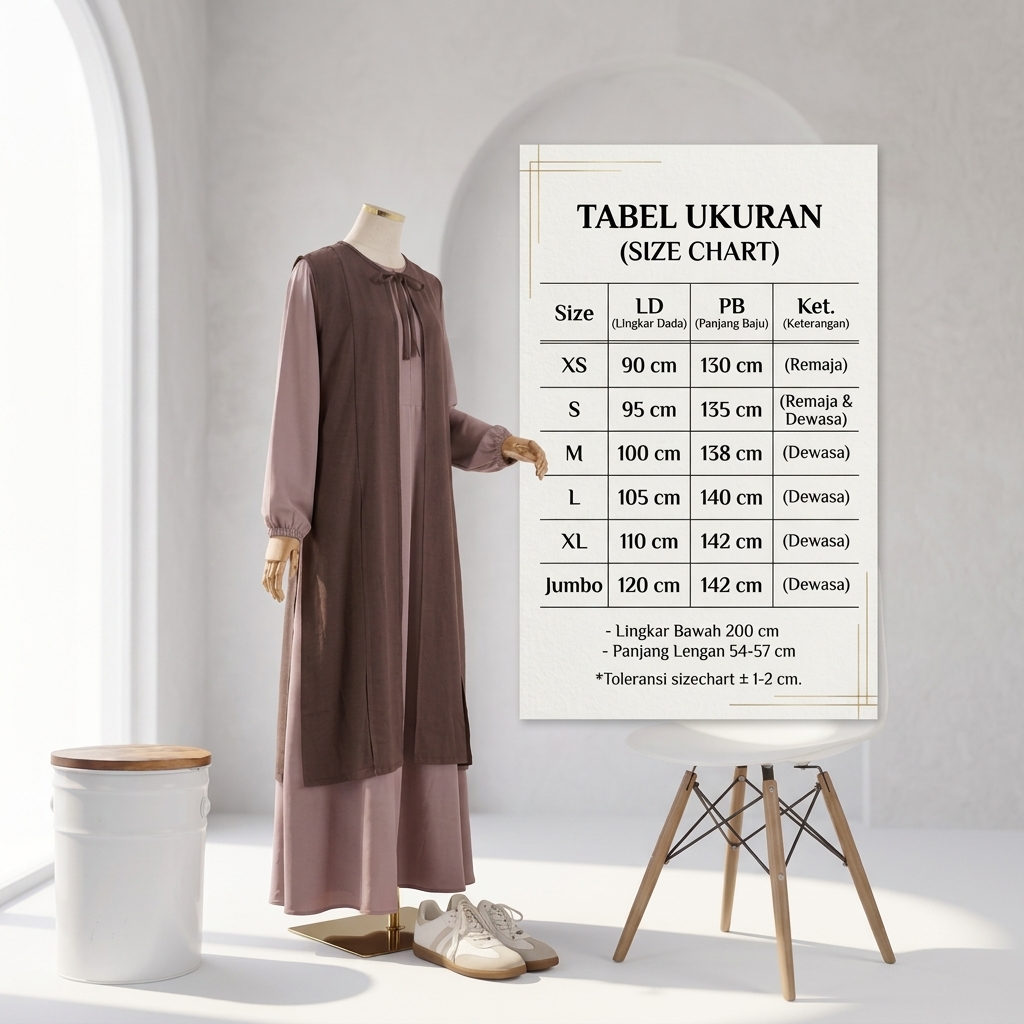 SHABIYAN 601 Dress Gamis Set 2 in 1 Long Outer