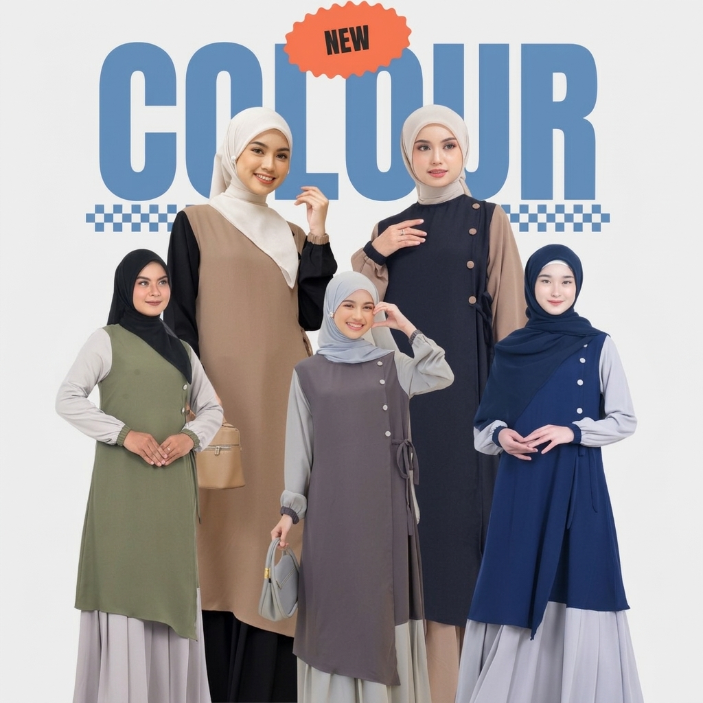 SHABIYAN-391 Gamis Remaja | Gamis Wanita Polos Wollycrepe XS - Jumbo