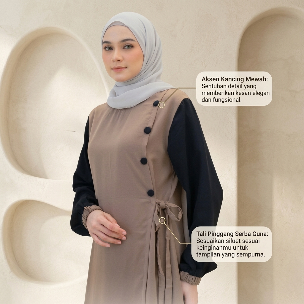 SHABIYAN-391 Gamis Remaja | Gamis Wanita Polos Wollycrepe XS - Jumbo