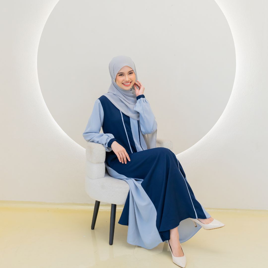 SHABIYAN Gamis Wanita Remaja Santri Kombinasi Warna XS - Jumbo | 395