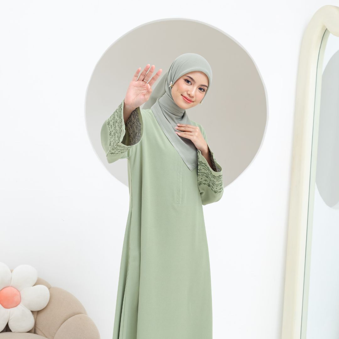 SHABIYAN 620 Abaya Hitam Bordir Turkey Busui Friendly