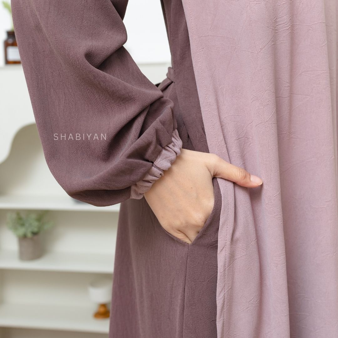 SHABIYAN 435 Gamis Remaja Dewasa Kombinasi 2 Warna | Syakila