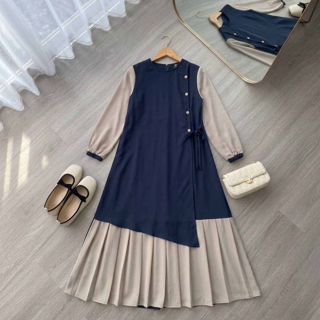 SHABIYAN-391 Gamis Remaja | Gamis Wanita Polos Wollycrepe XS - Jumbo