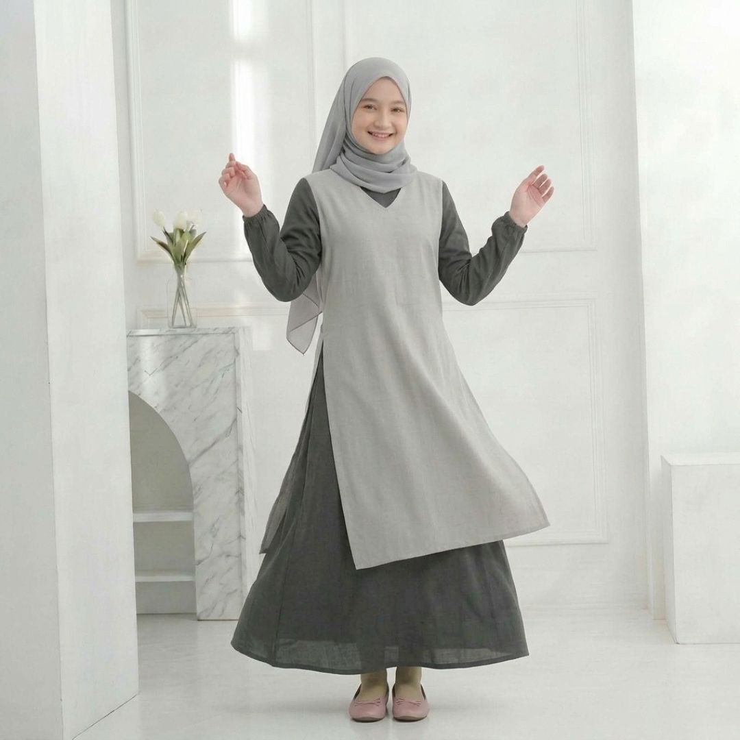 SHABIYAN 639 Gamis Dress Anak Perempuan Usia 11-16 Tahun Terbaru