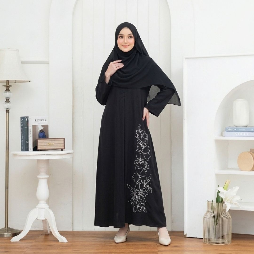 SHABIYAN-658 Gamis Wanita Bordir Simpel Anti-UV