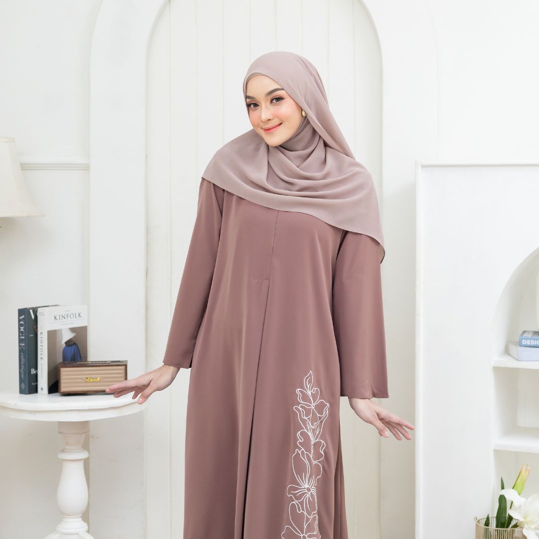 SHABIYAN-658 Gamis Wanita Bordir Simpel Anti-UV
