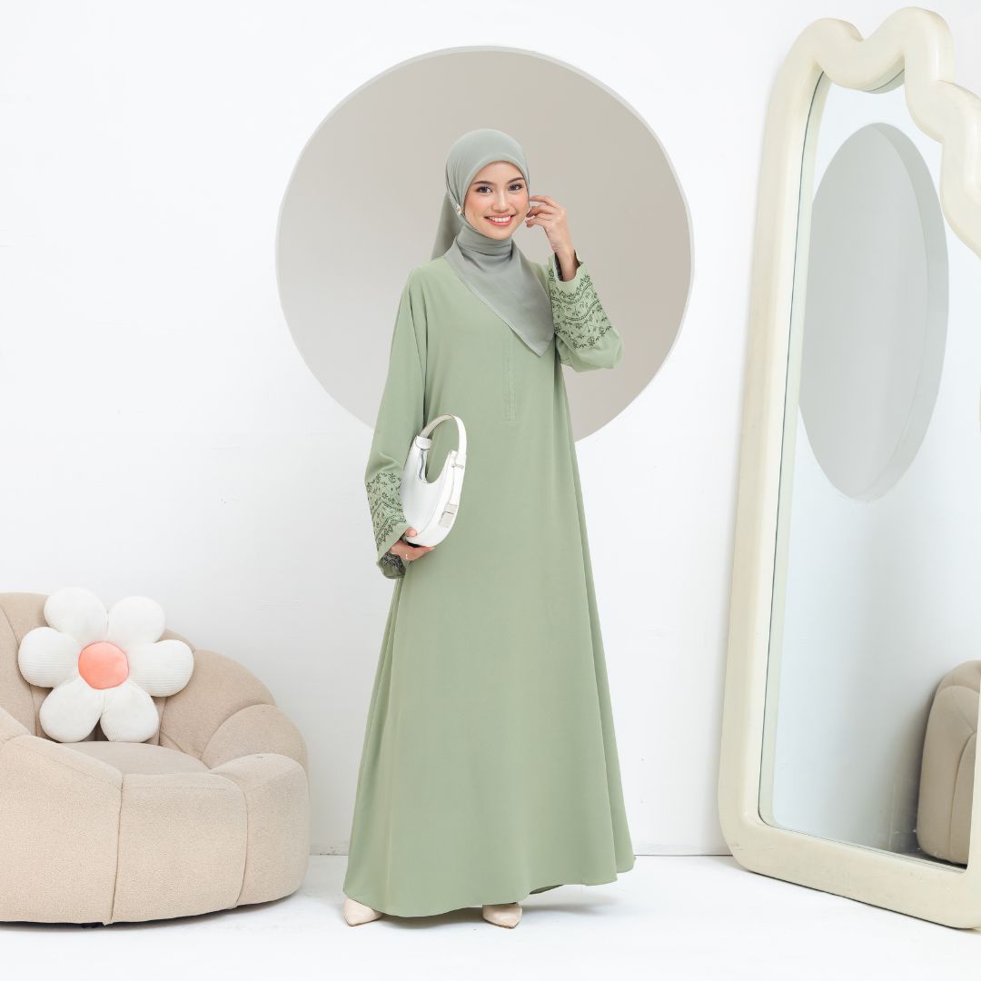 SHABIYAN 620 Abaya Hitam Bordir Turkey Busui Friendly