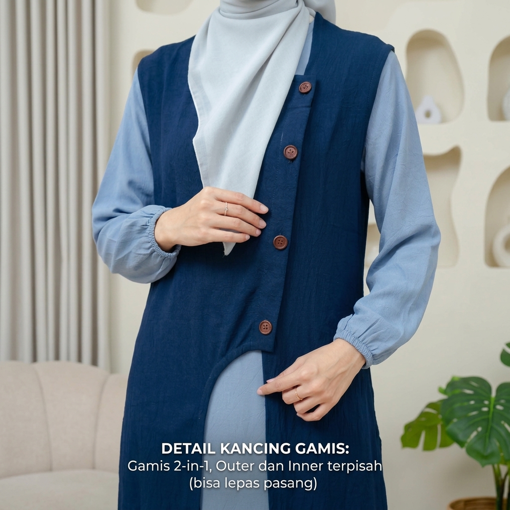 SHABIYAN 603 Dress Gamis Wanita Set Outer