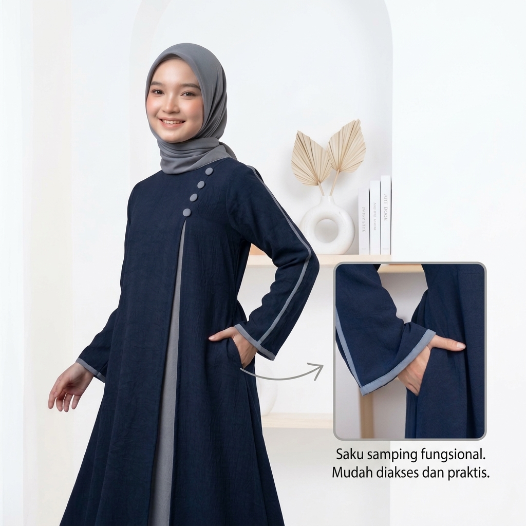 SHABIYAN-640 Gamis Muslim Anak Perempuan Tanggung umur 11-16 Tahun