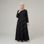 Gamis Remaja Wanita Hitam Simple Modern Muslimah | SHABIYAN-672