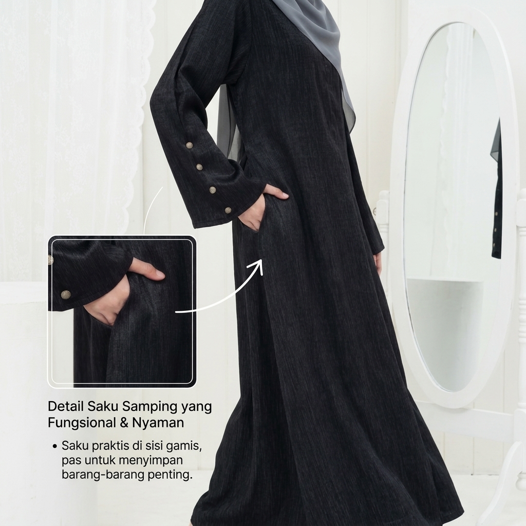 SHABIYAN-643 Dress Wanita Stylish Harian Simple Ringan Busui Friendly