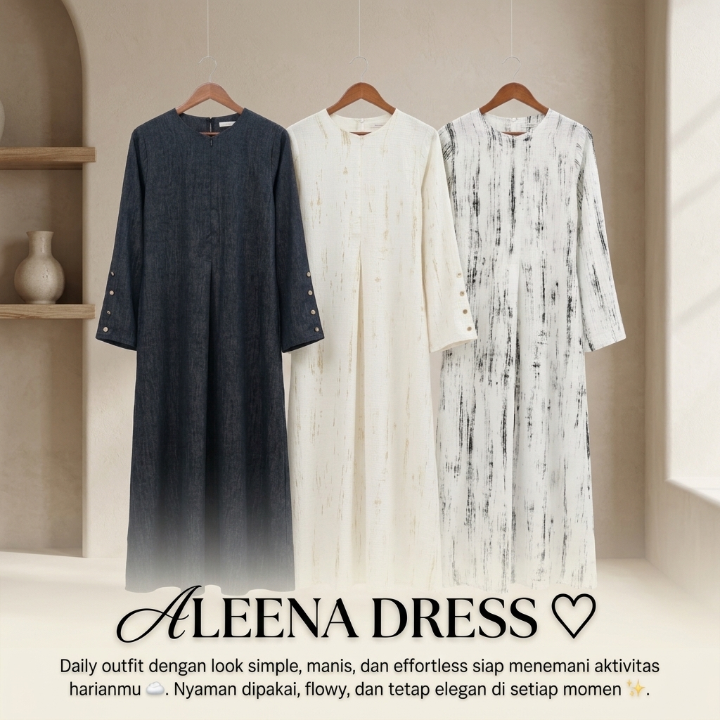 SHABIYAN-643 Dress Wanita Stylish Harian Simple Ringan Busui Friendly