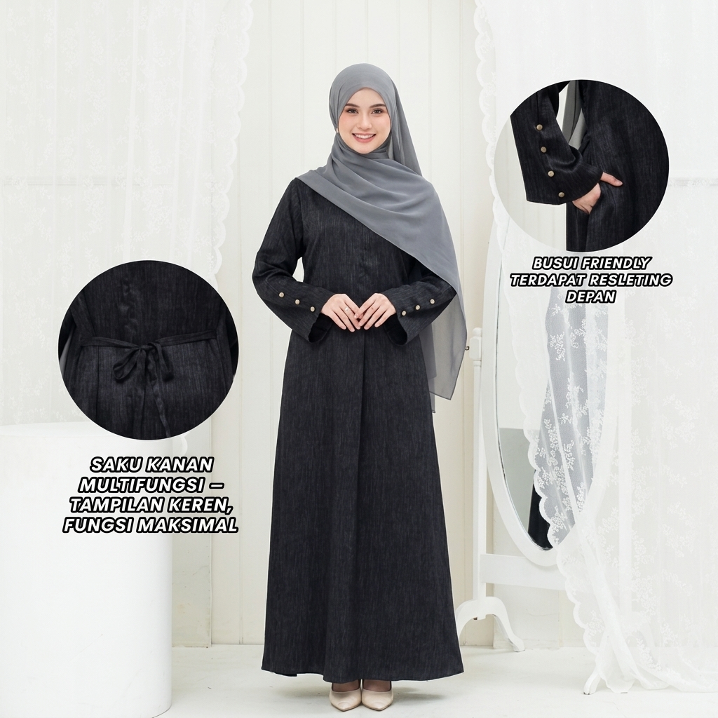SHABIYAN-643 Dress Wanita Stylish Harian Simple Ringan Busui Friendly