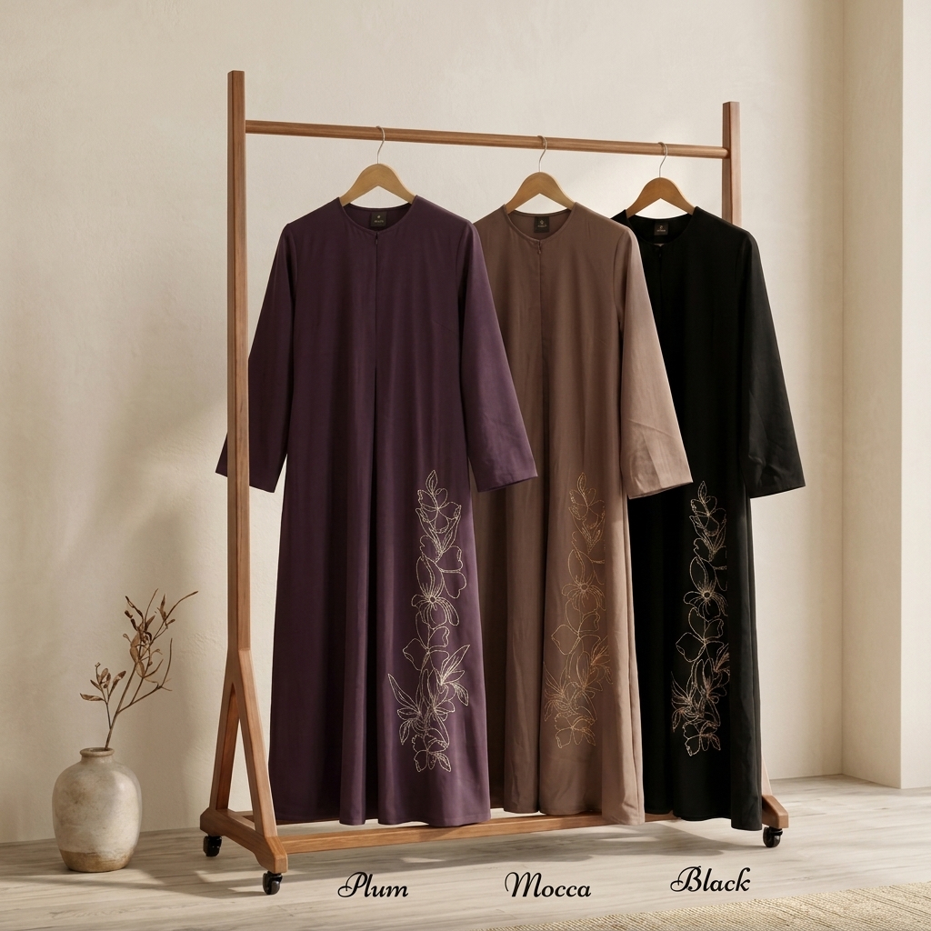 SHABIYAN-658 Gamis Wanita Bordir Simpel Anti-UV