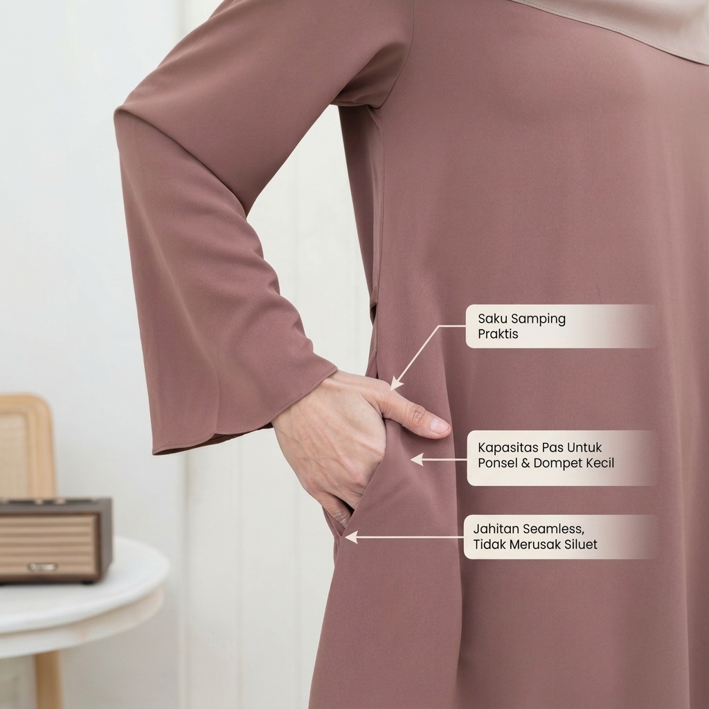 SHABIYAN-658 Gamis Wanita Bordir Simpel Anti-UV