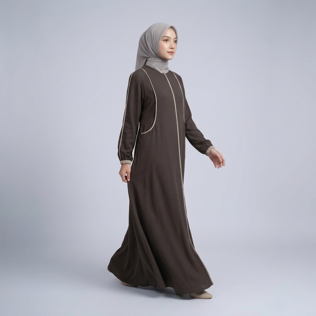 SHABIYAN-366 Gamis Remaja Polos | Dress Wanita Muslimah Wollycrepe