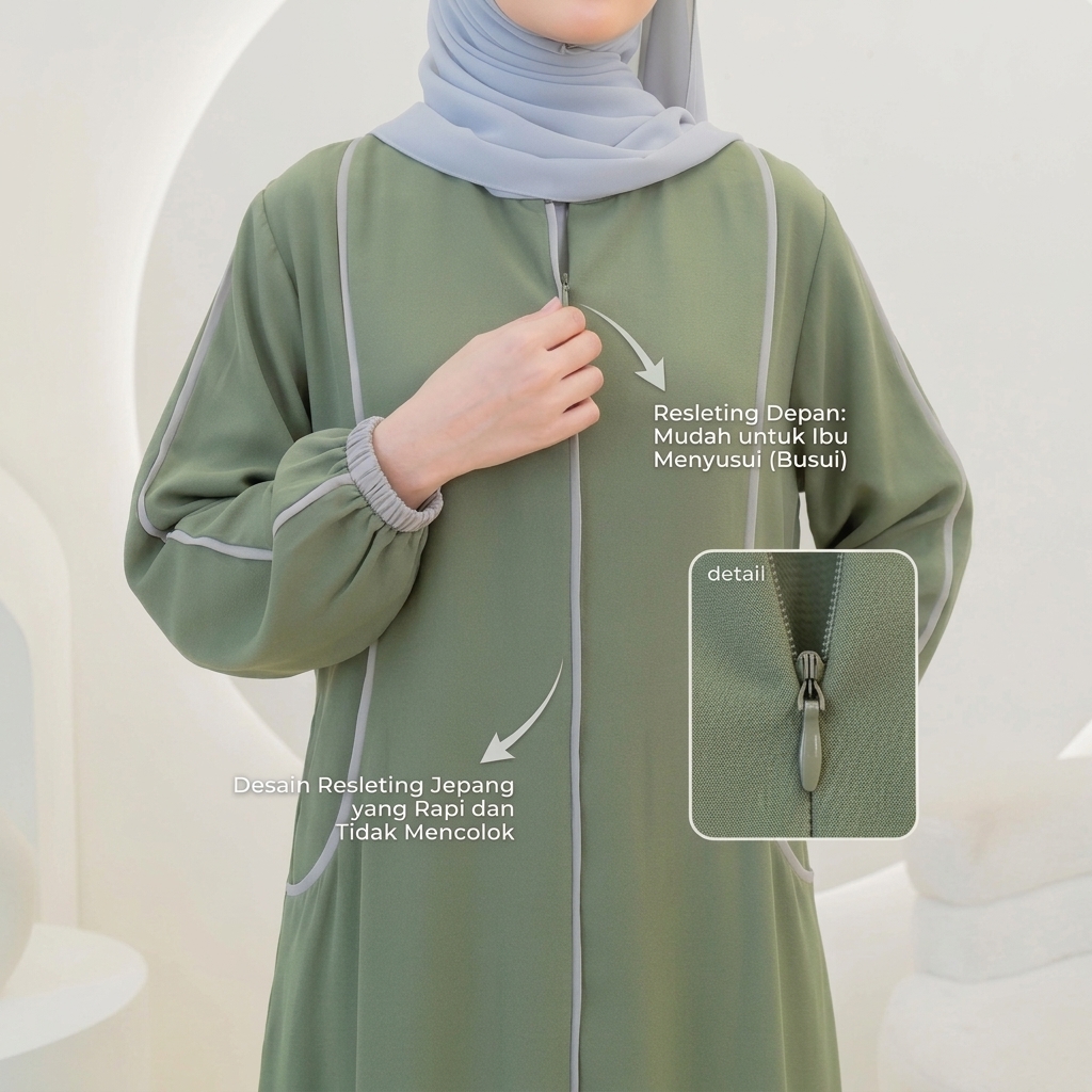 SHABIYAN-366 Gamis Remaja Polos | Dress Wanita Muslimah Wollycrepe
