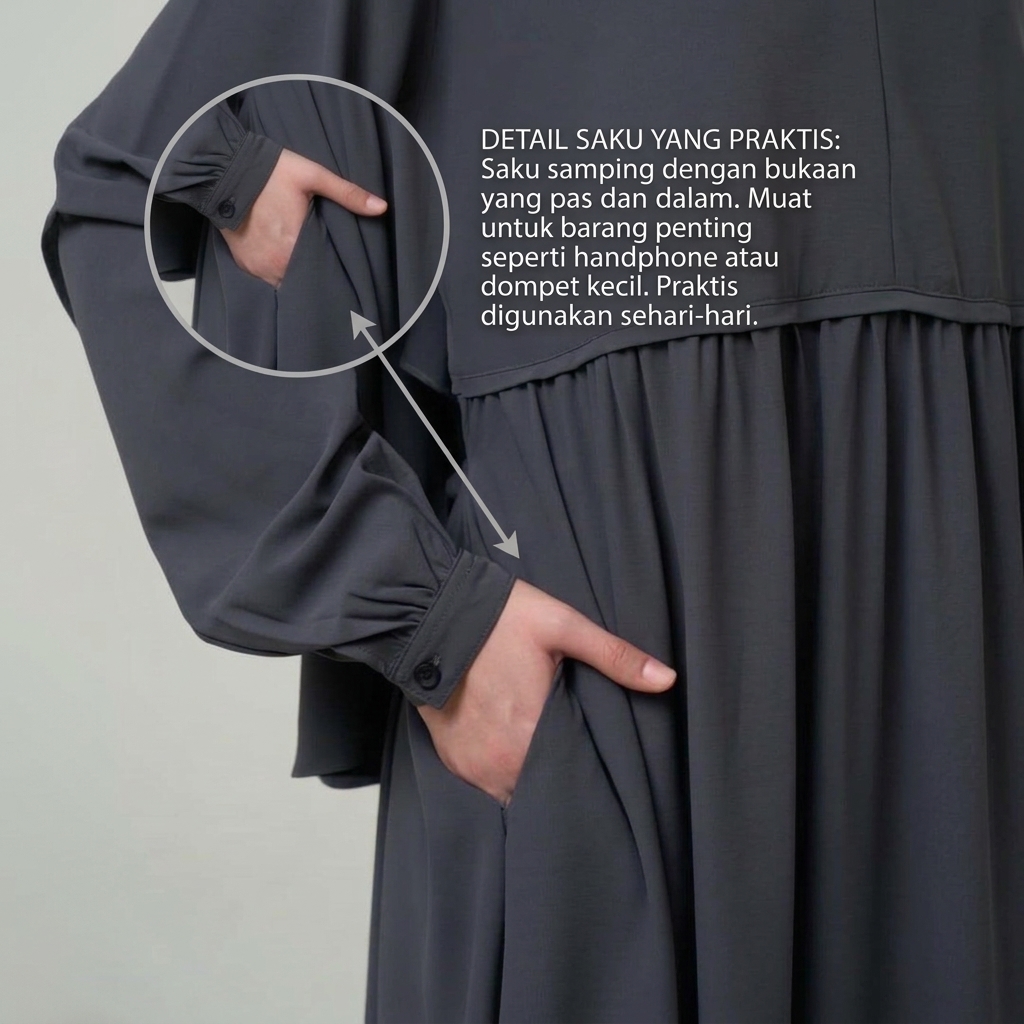SHABIYAN 628 Gamis Syar'i Wanita Set French Khimar Panjang Muslimah | Rumy